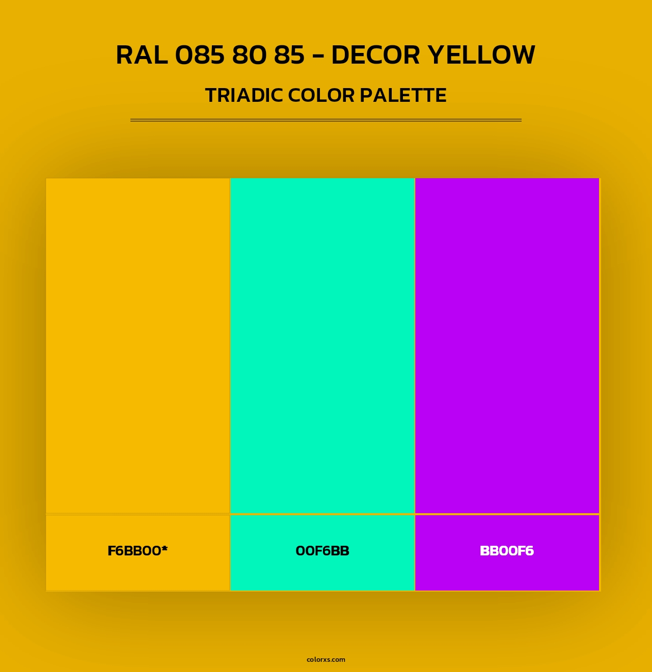 RAL 085 80 85 - Decor Yellow - Triadic Color Palette
