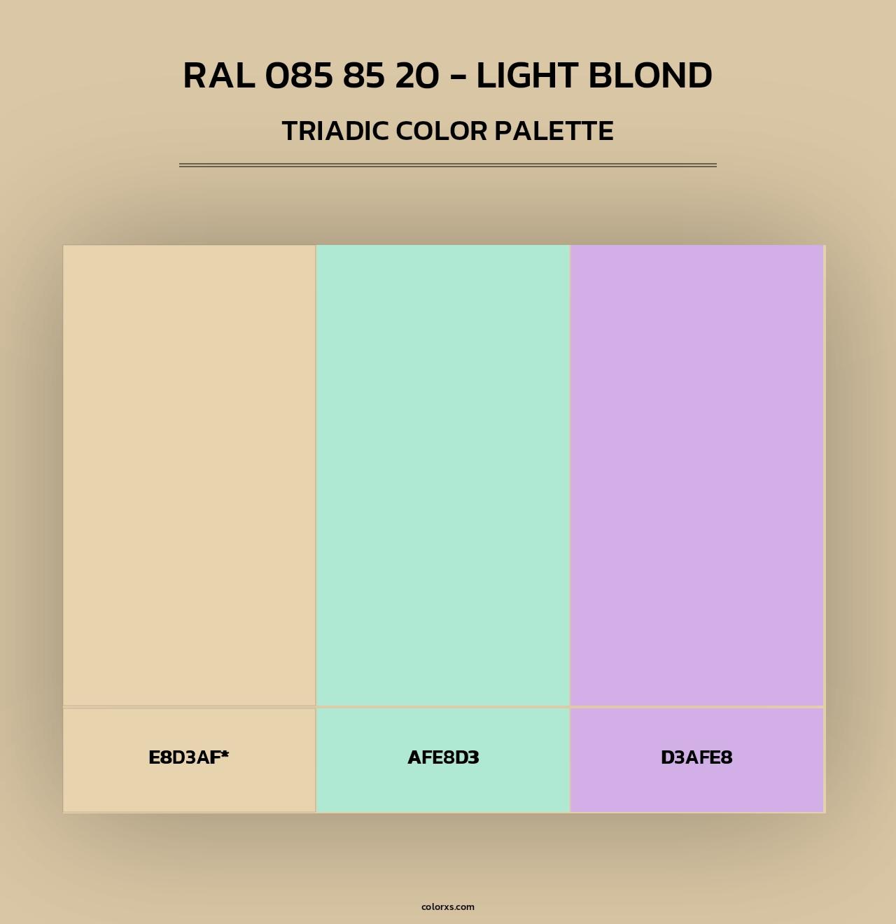 RAL 085 85 20 - Light Blond - Triadic Color Palette