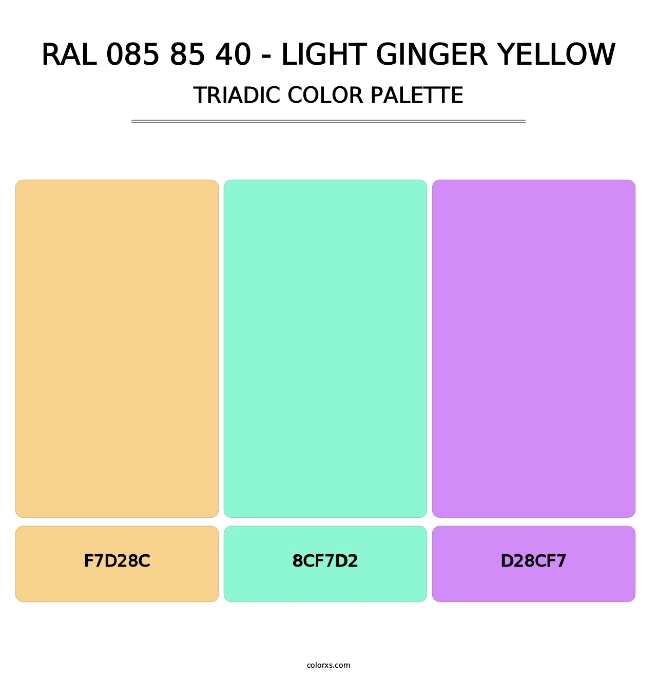 RAL 085 85 40 - Light Ginger Yellow - Triadic Color Palette
