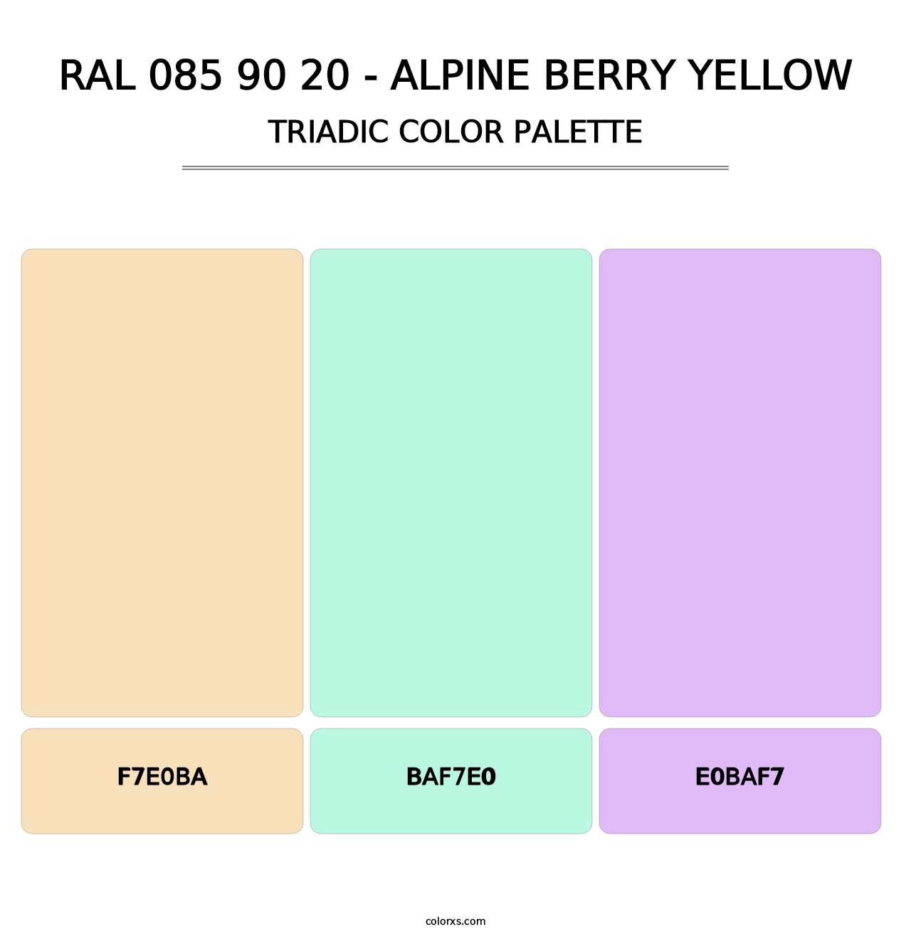 RAL 085 90 20 - Alpine Berry Yellow - Triadic Color Palette