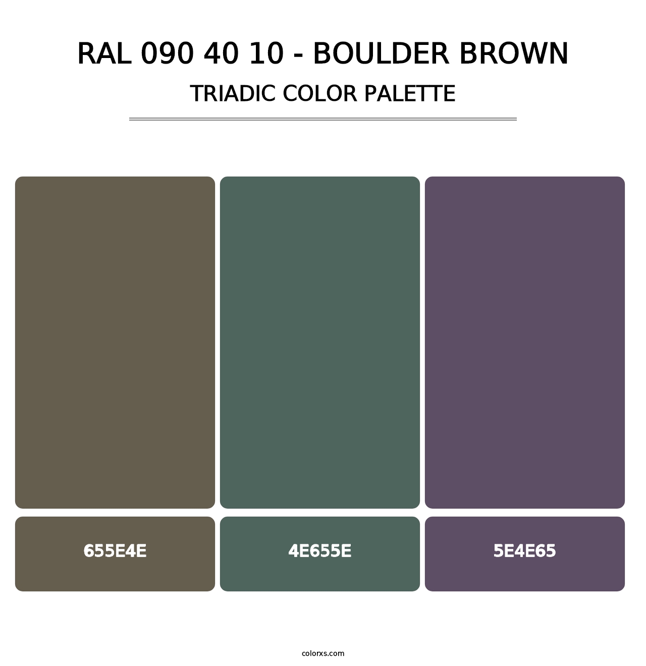 RAL 090 40 10 - Boulder Brown - Triadic Color Palette