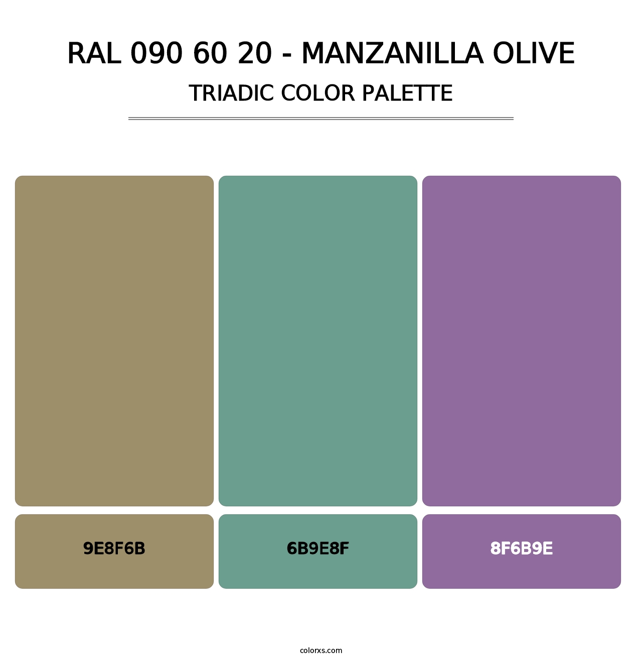RAL 090 60 20 - Manzanilla Olive - Triadic Color Palette