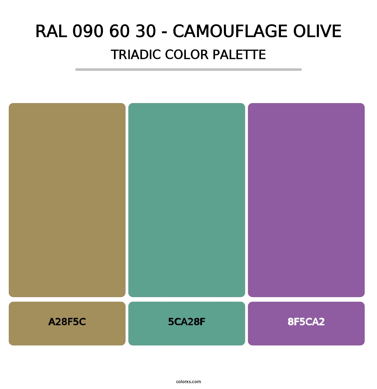 RAL 090 60 30 - Camouflage Olive - Triadic Color Palette