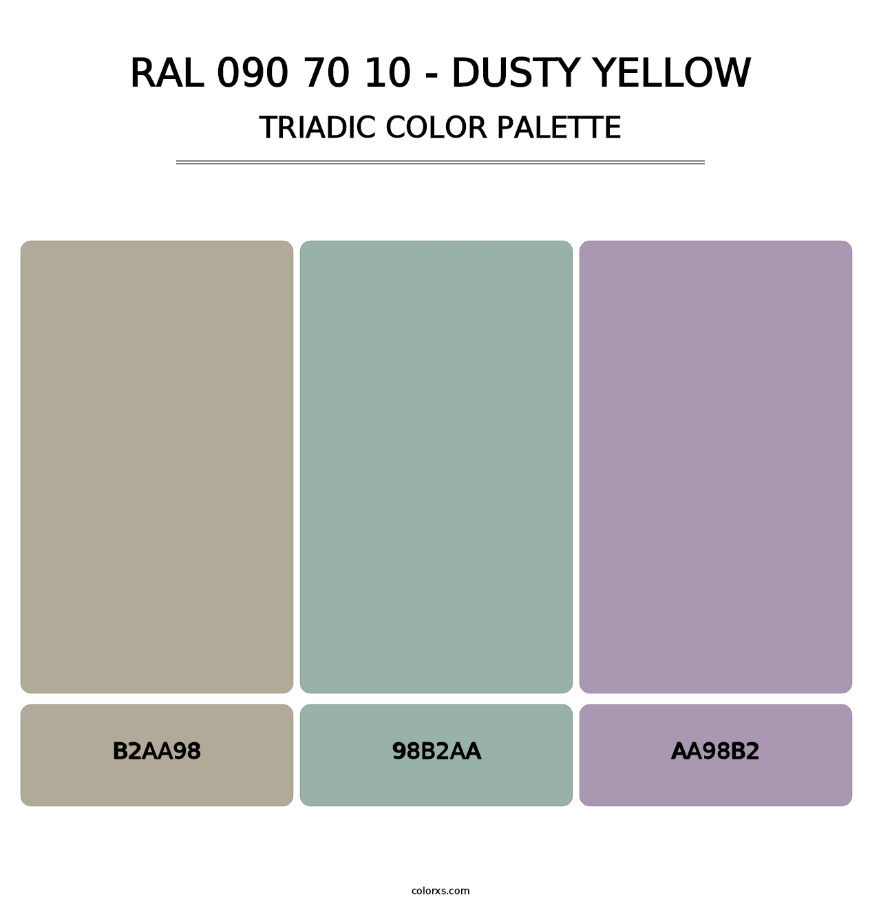 RAL 090 70 10 - Dusty Yellow - Triadic Color Palette