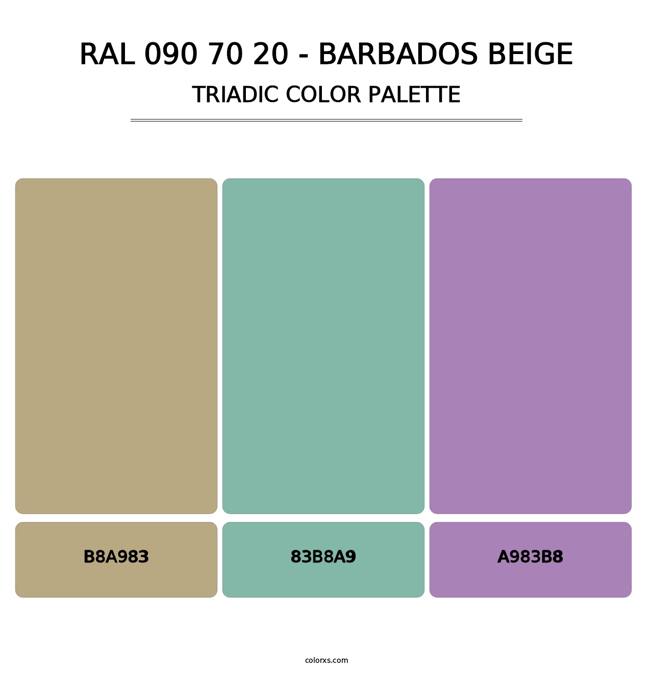 RAL 090 70 20 - Barbados Beige - Triadic Color Palette