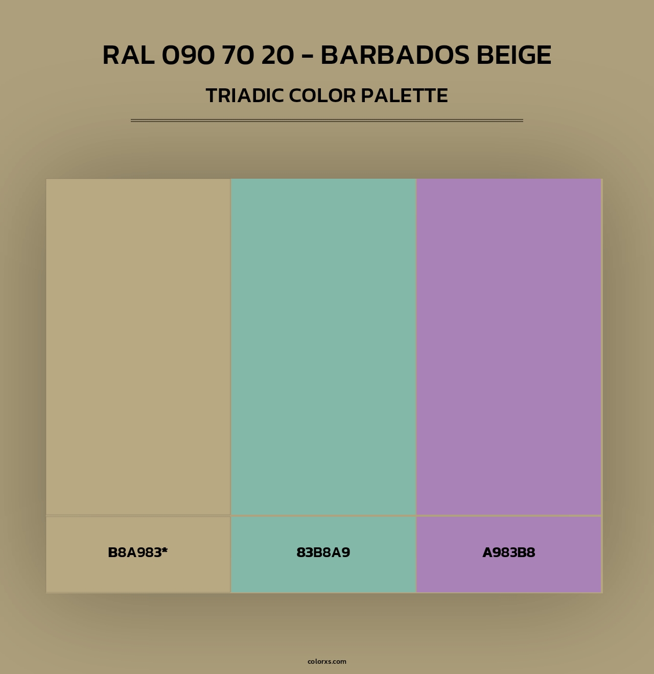 RAL 090 70 20 - Barbados Beige - Triadic Color Palette