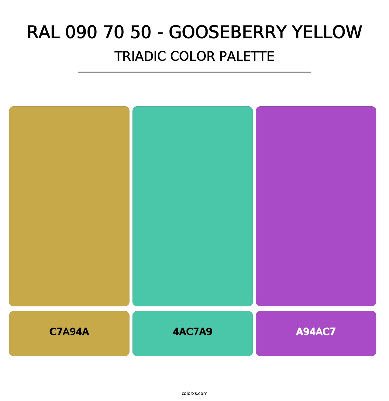 RAL 090 70 50 - Gooseberry Yellow - Triadic Color Palette