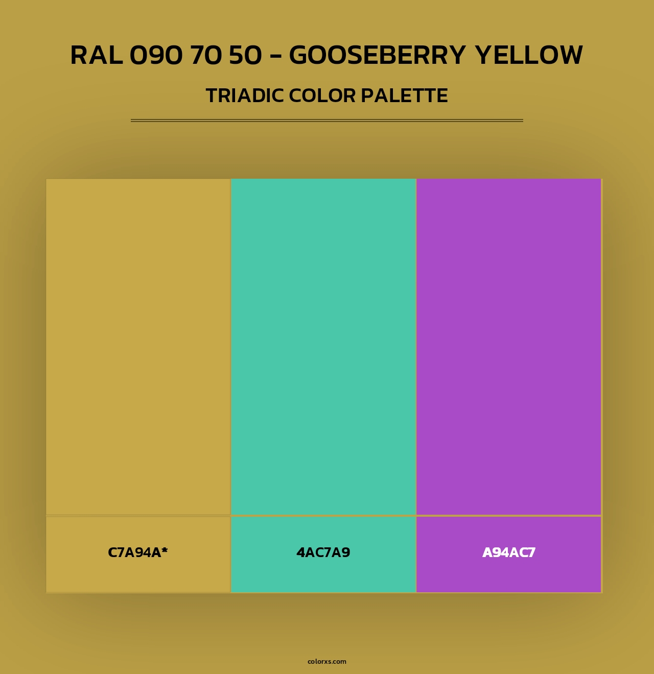 RAL 090 70 50 - Gooseberry Yellow - Triadic Color Palette
