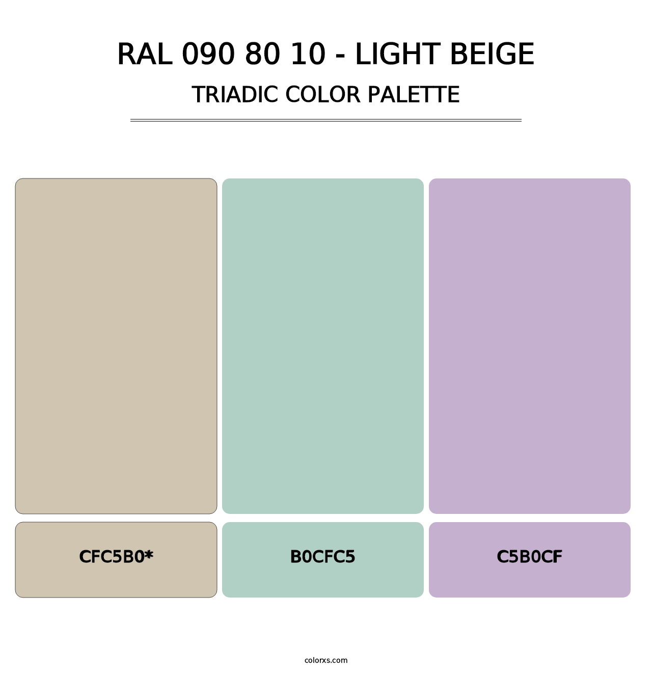 RAL 090 80 10 - Light Beige - Triadic Color Palette