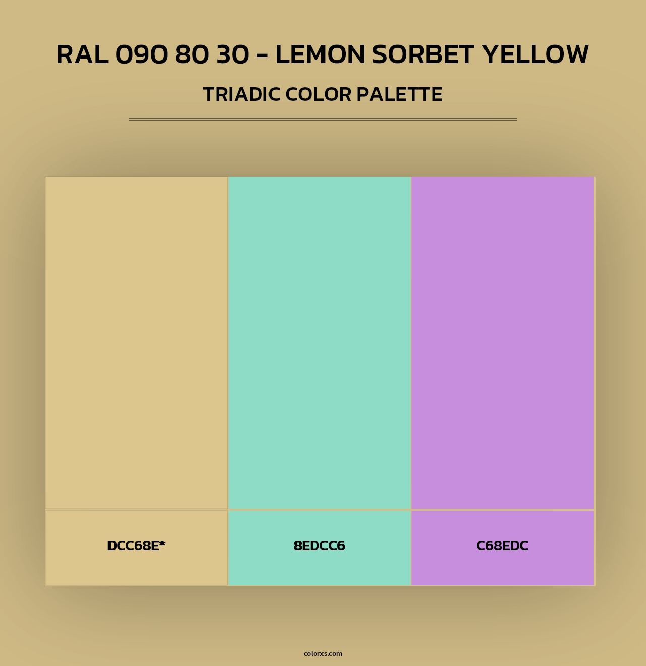 RAL 090 80 30 - Lemon Sorbet Yellow - Triadic Color Palette