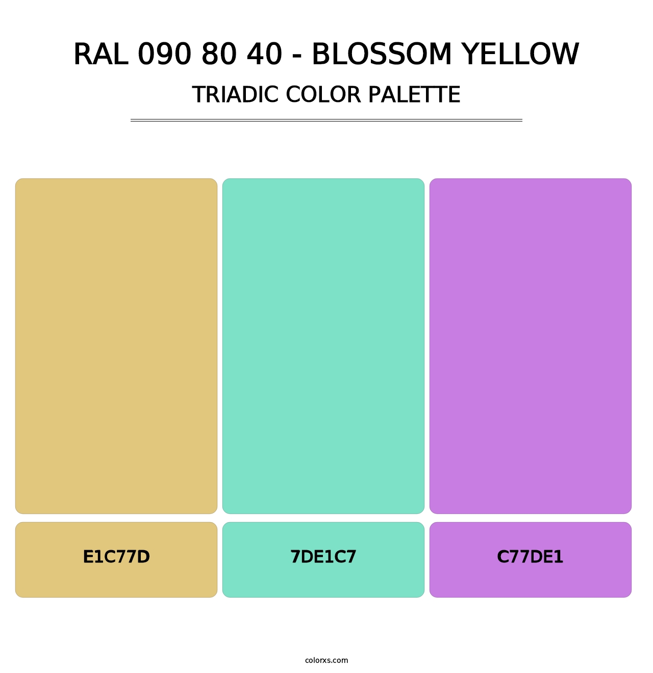RAL 090 80 40 - Blossom Yellow - Triadic Color Palette