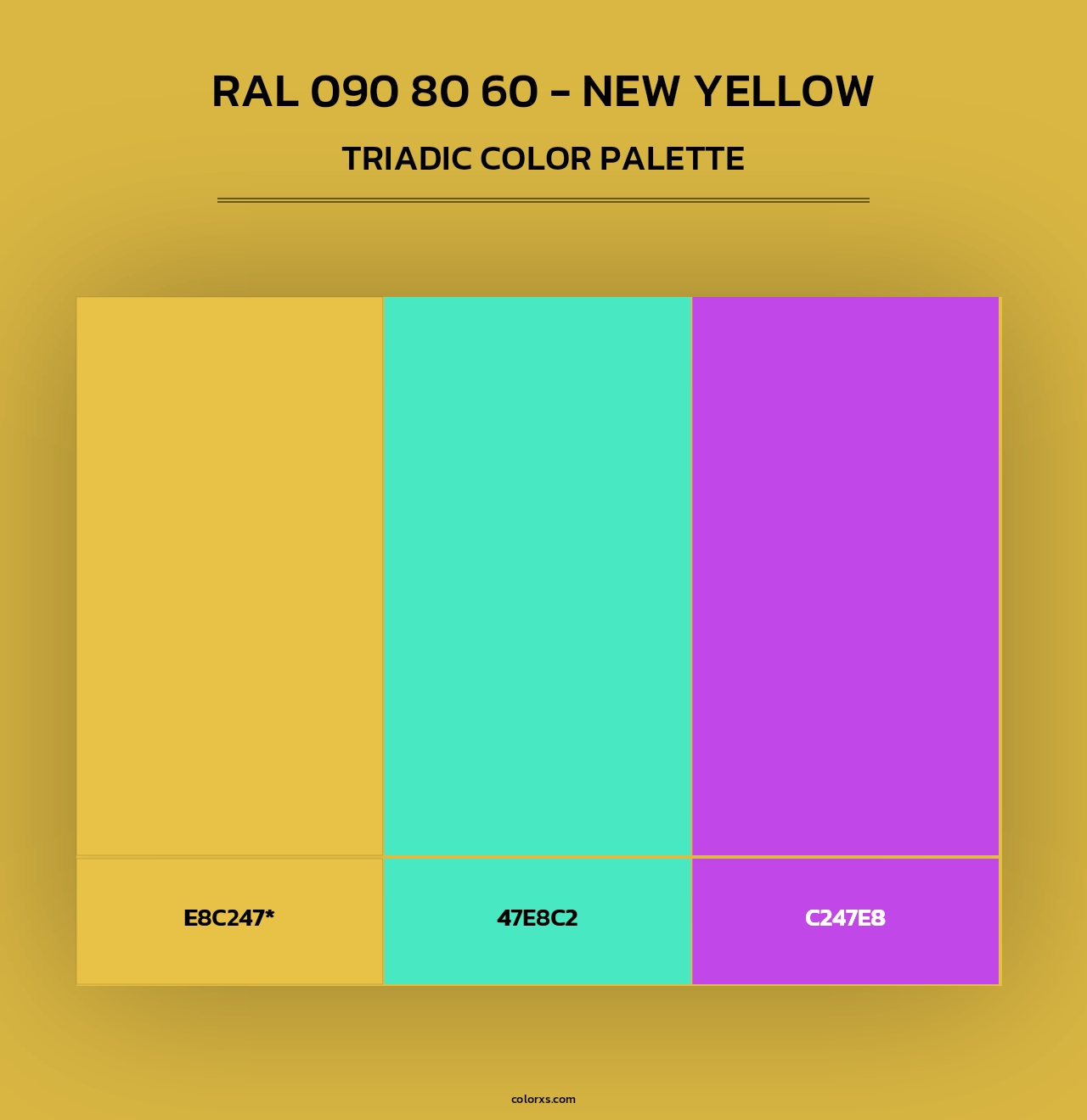 RAL 090 80 60 - New Yellow - Triadic Color Palette