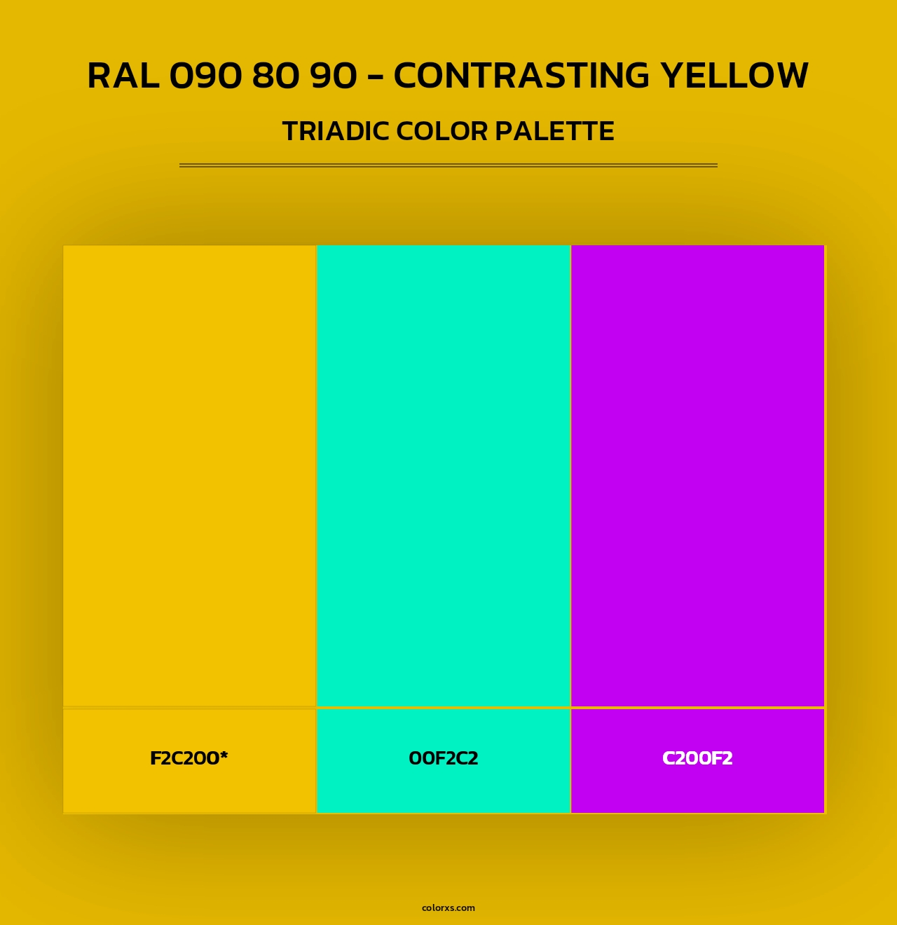 RAL 090 80 90 - Contrasting Yellow - Triadic Color Palette