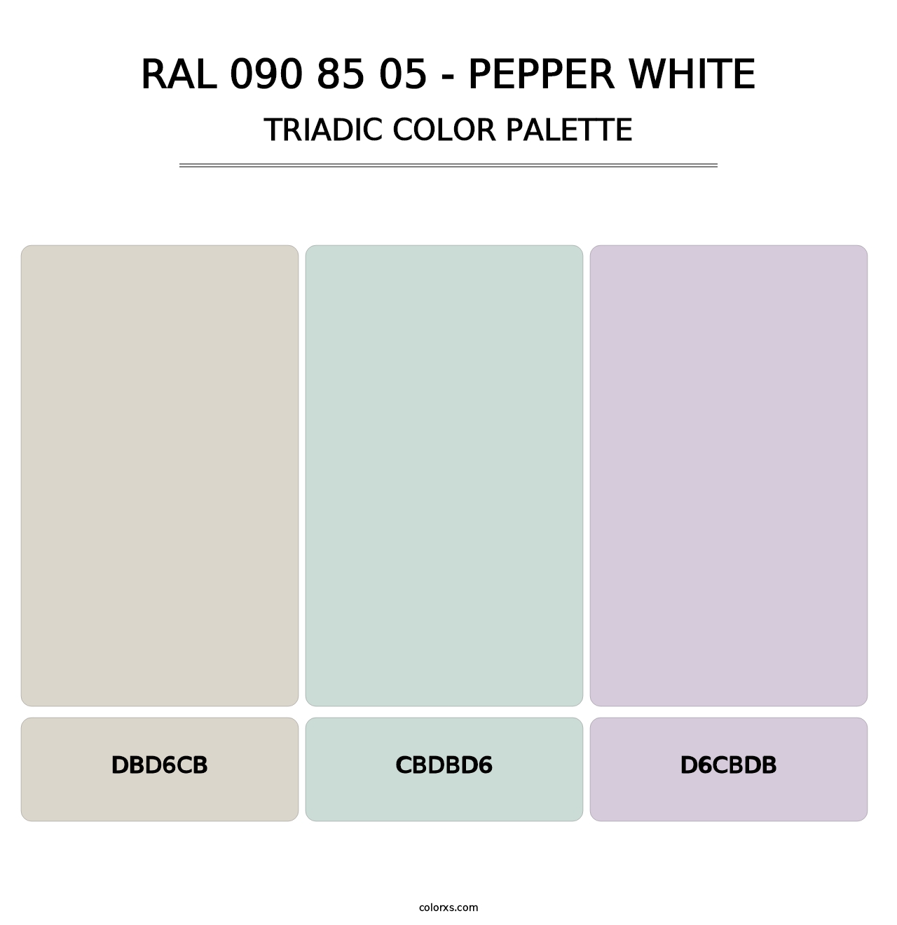 RAL 090 85 05 - Pepper White - Triadic Color Palette
