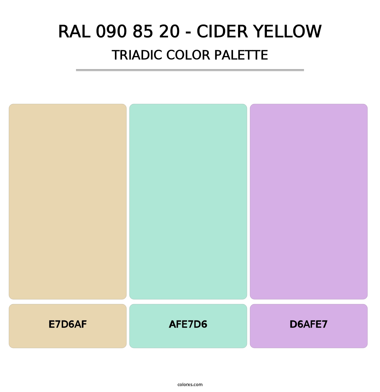RAL 090 85 20 - Cider Yellow - Triadic Color Palette