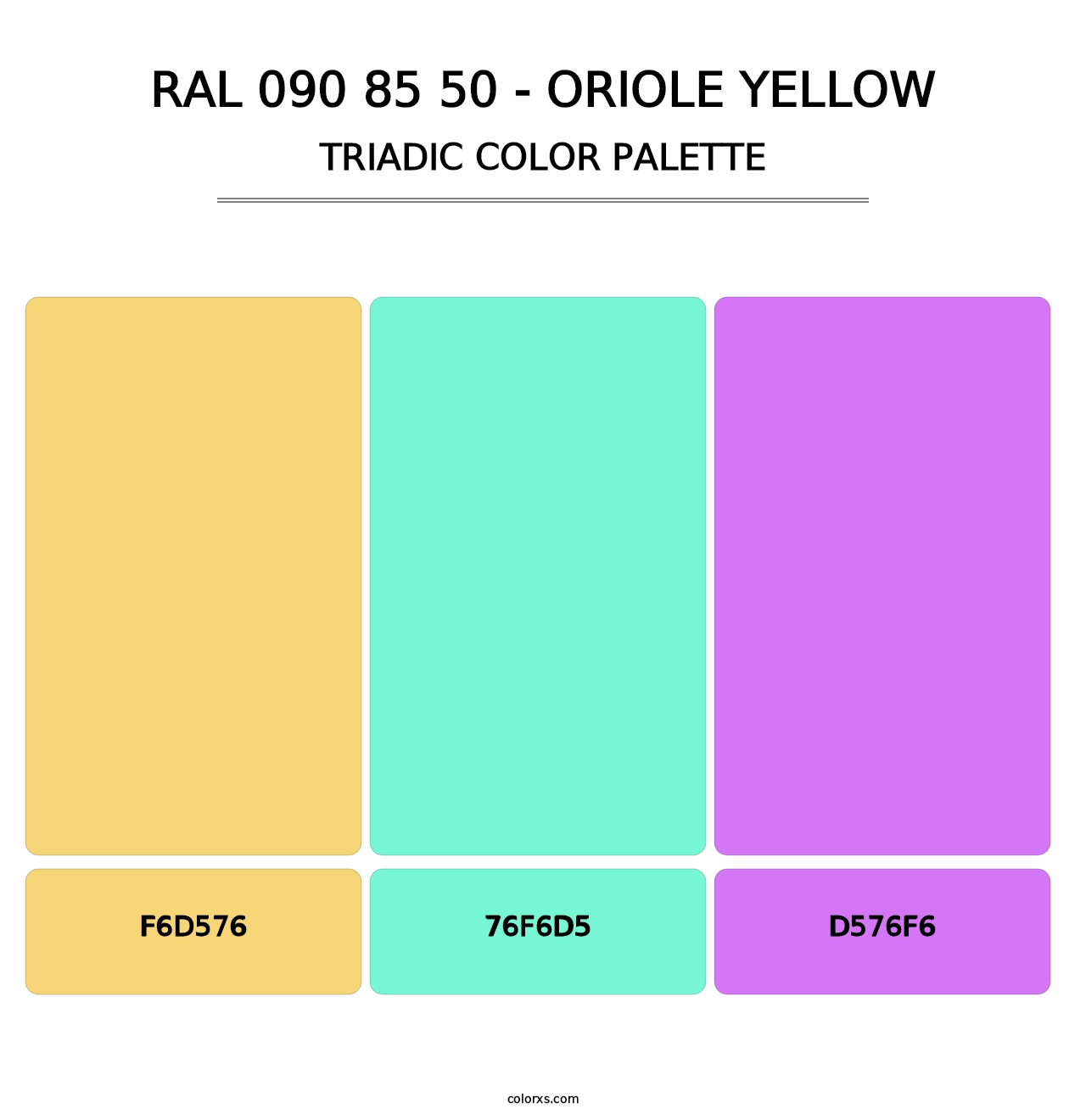 RAL 090 85 50 - Oriole Yellow - Triadic Color Palette
