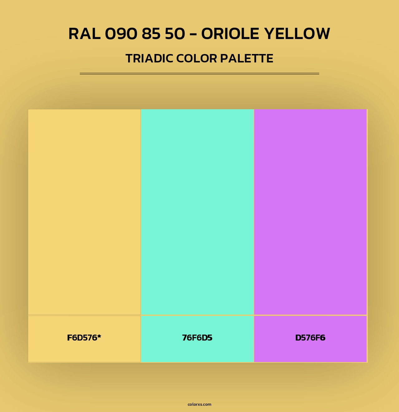RAL 090 85 50 - Oriole Yellow - Triadic Color Palette