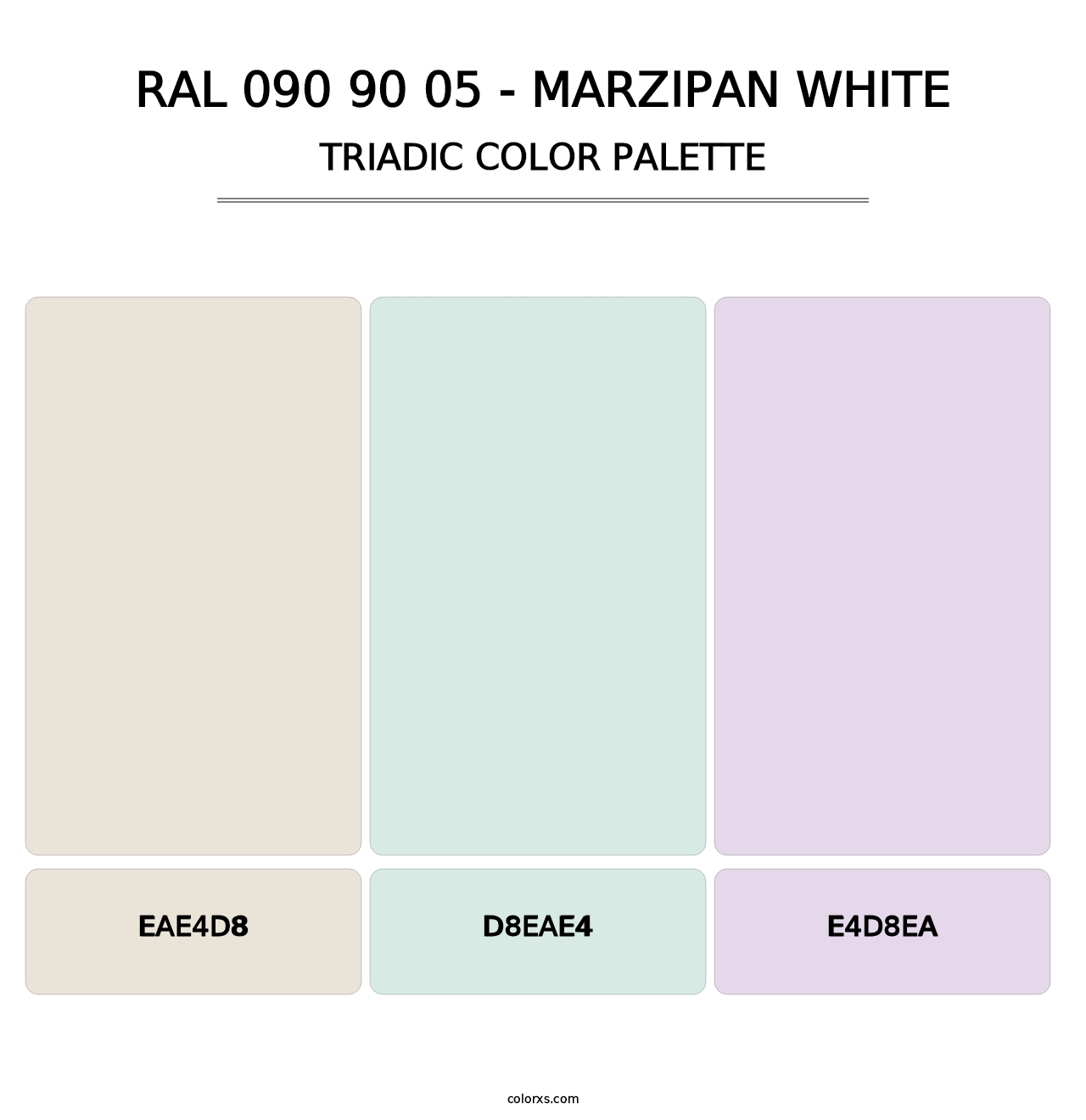 RAL 090 90 05 - Marzipan White - Triadic Color Palette