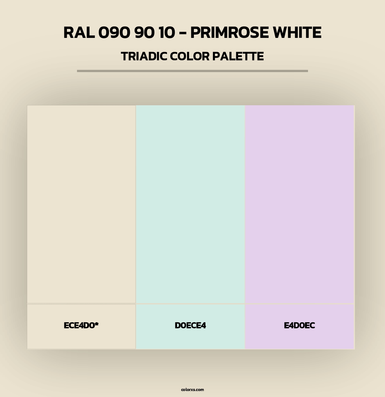 RAL 090 90 10 - Primrose White - Triadic Color Palette