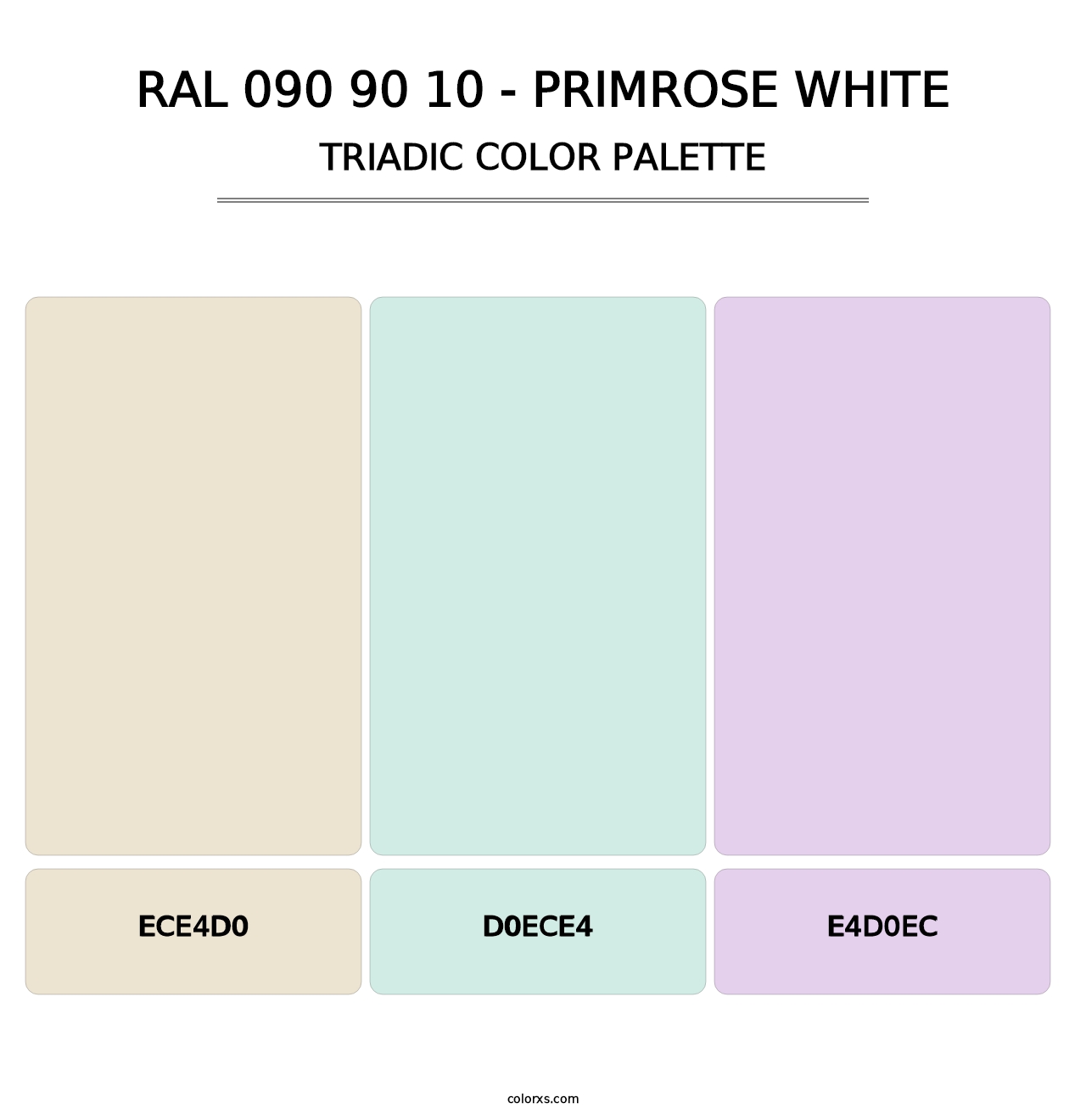 RAL 090 90 10 - Primrose White - Triadic Color Palette