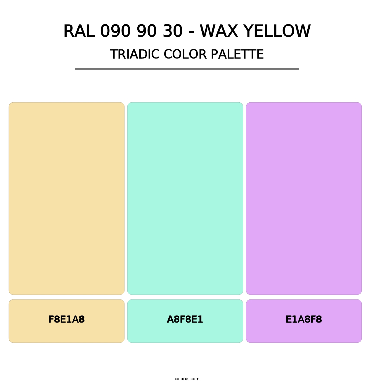 RAL 090 90 30 - Wax Yellow - Triadic Color Palette