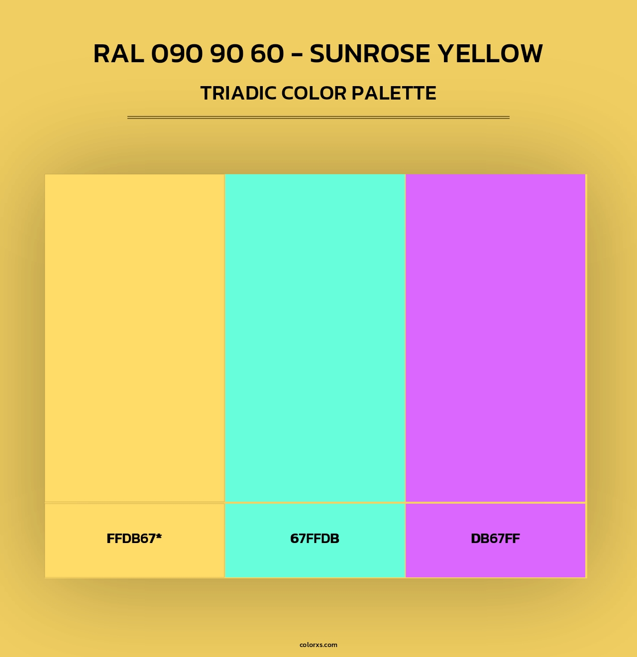 RAL 090 90 60 - Sunrose Yellow - Triadic Color Palette