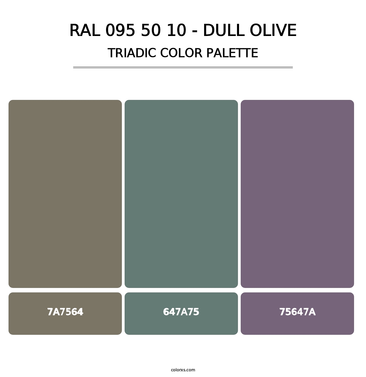 RAL 095 50 10 - Dull Olive - Triadic Color Palette