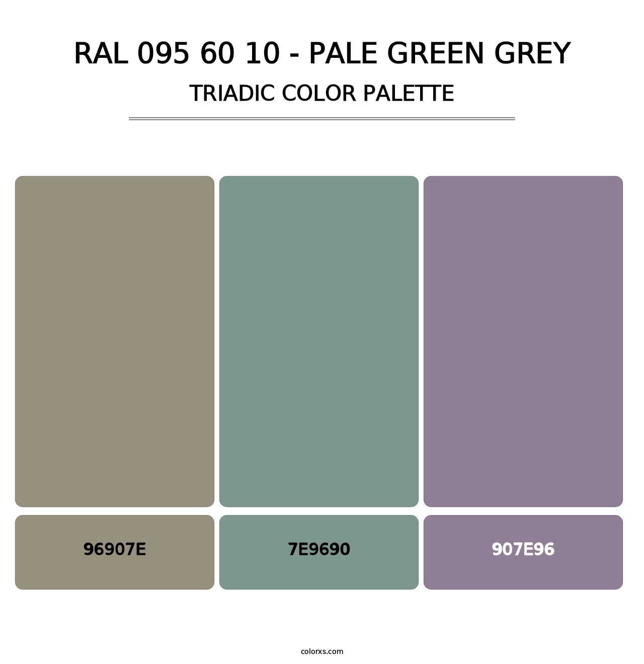 RAL 095 60 10 - Pale Green Grey - Triadic Color Palette