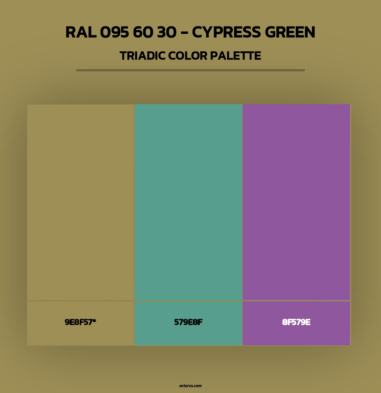 RAL 095 60 30 - Cypress Green - Triadic Color Palette
