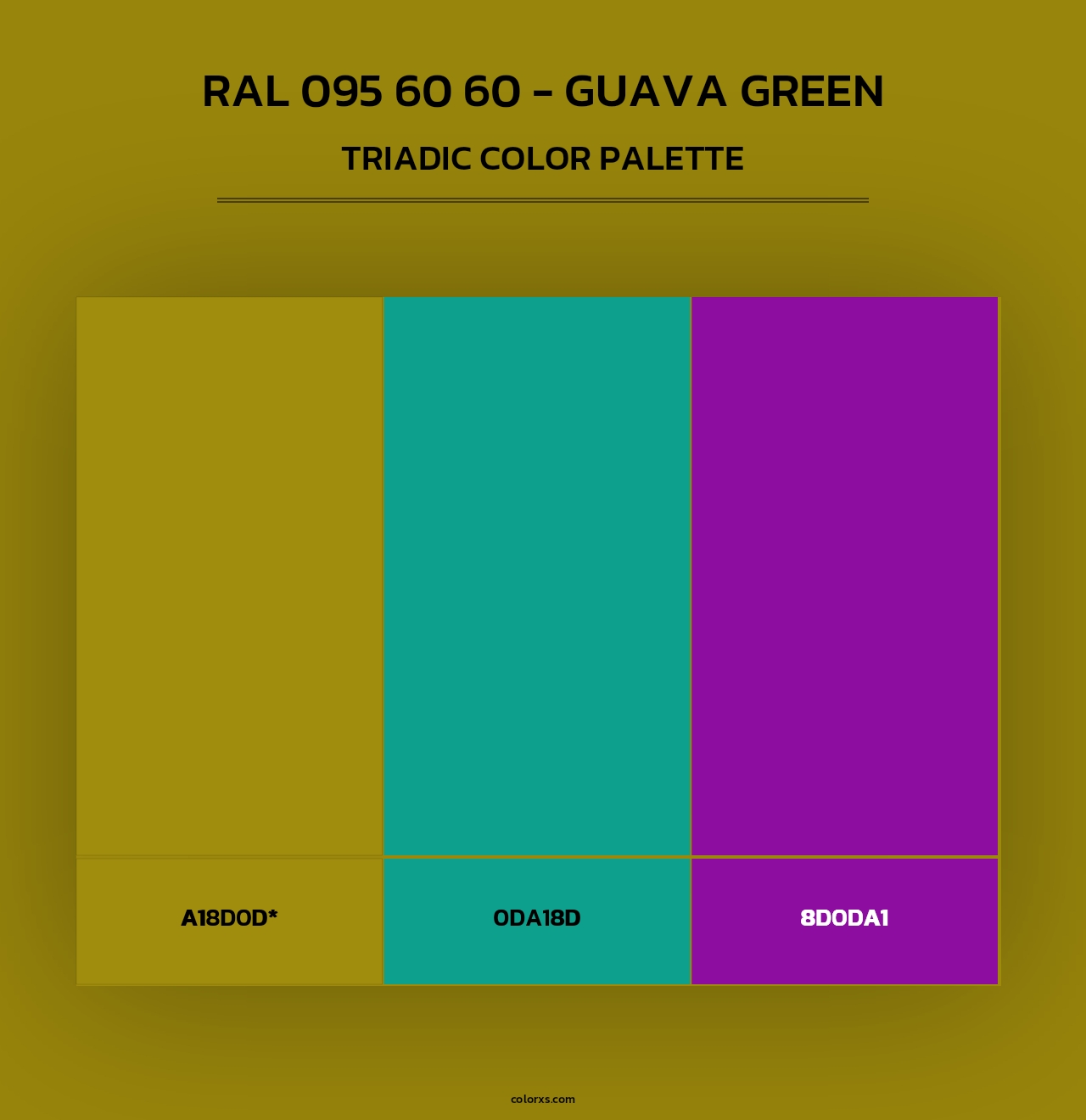 RAL 095 60 60 - Guava Green - Triadic Color Palette