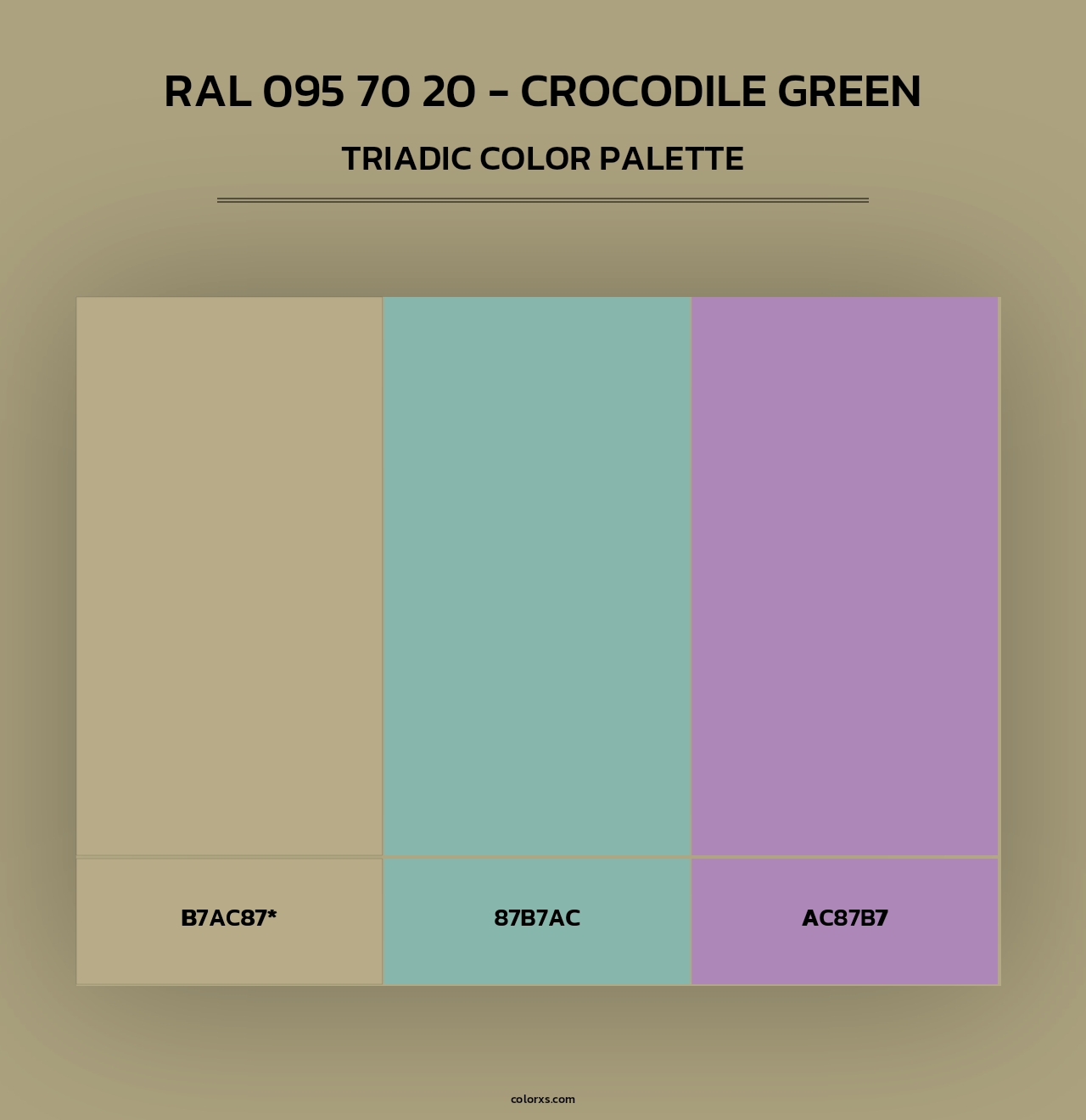 RAL 095 70 20 - Crocodile Green - Triadic Color Palette