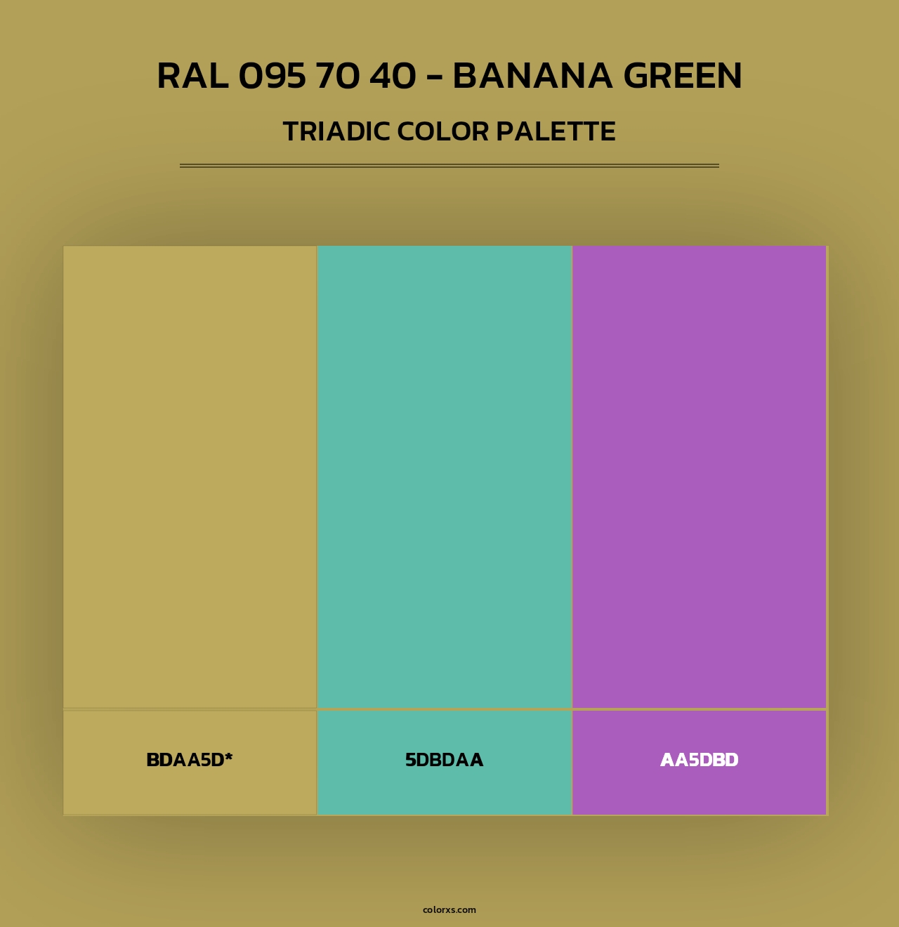 RAL 095 70 40 - Banana Green - Triadic Color Palette