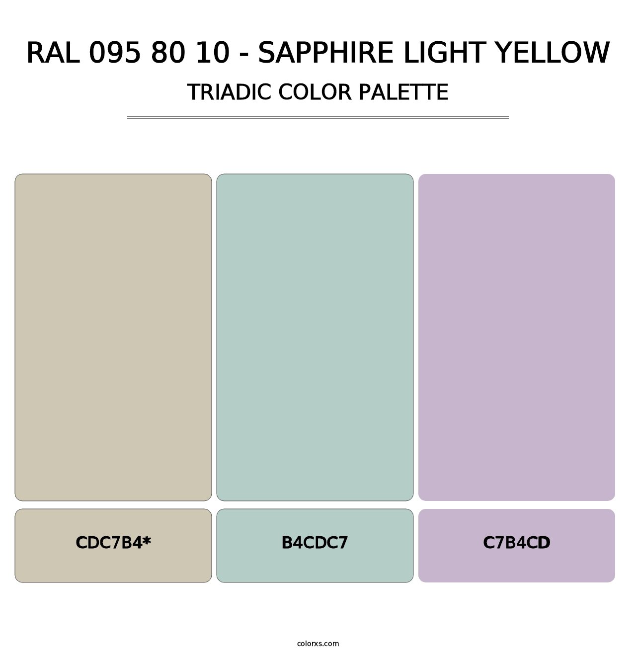 RAL 095 80 10 - Sapphire Light Yellow - Triadic Color Palette