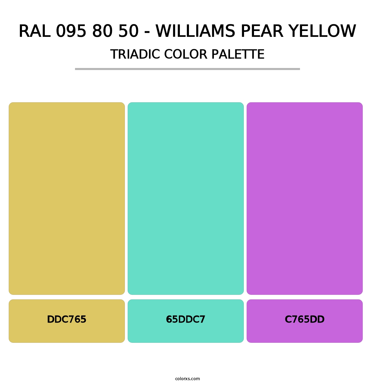 RAL 095 80 50 - Williams Pear Yellow - Triadic Color Palette