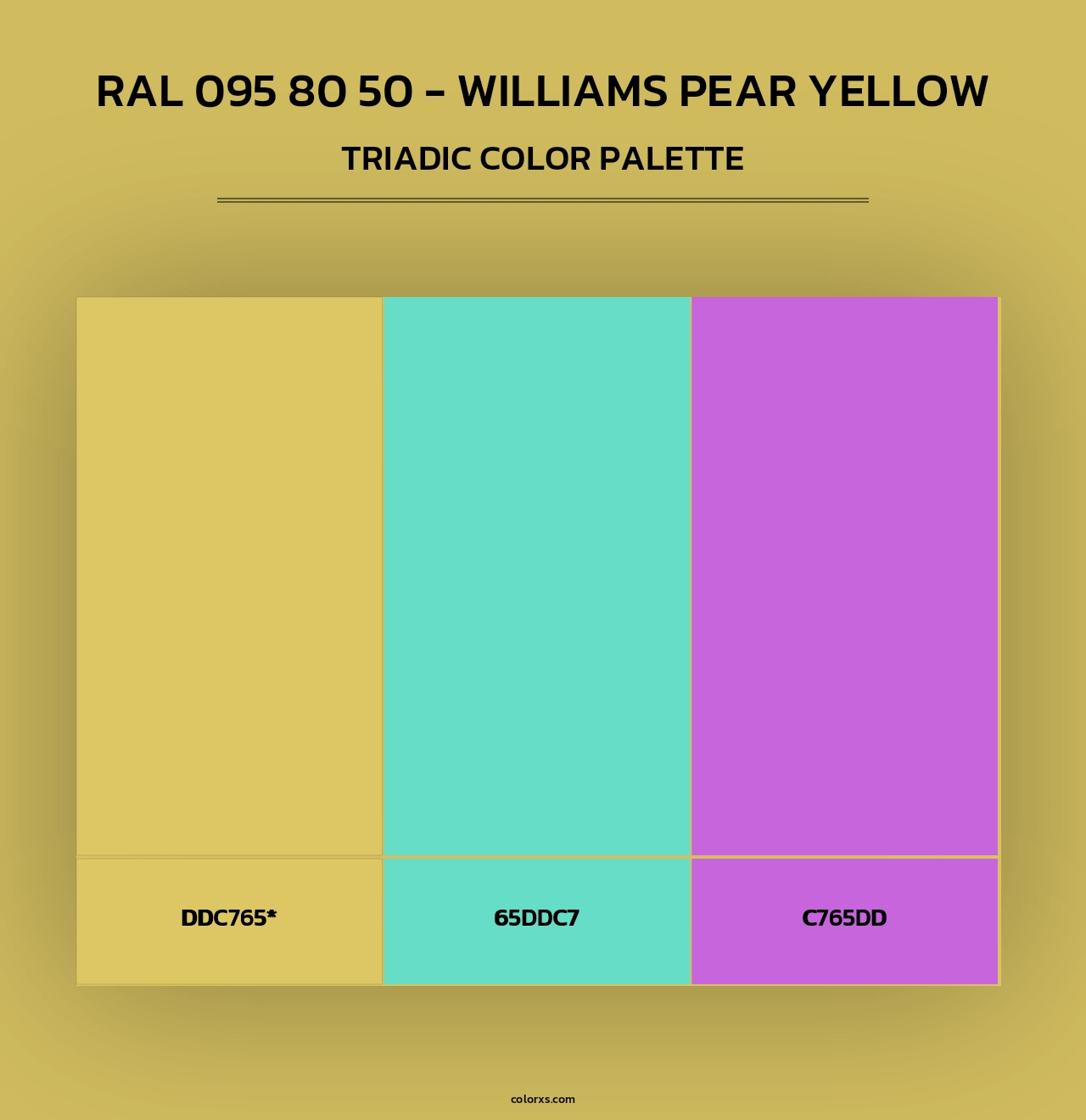 RAL 095 80 50 - Williams Pear Yellow - Triadic Color Palette