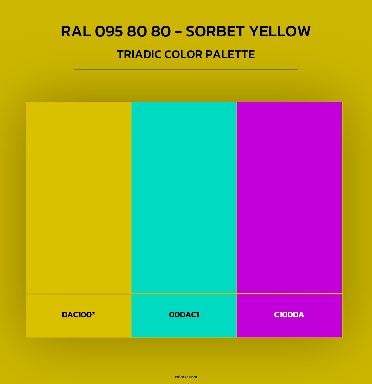 RAL 095 80 80 - Sorbet Yellow - Triadic Color Palette