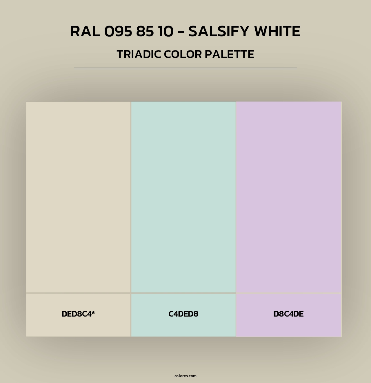 RAL 095 85 10 - Salsify White - Triadic Color Palette