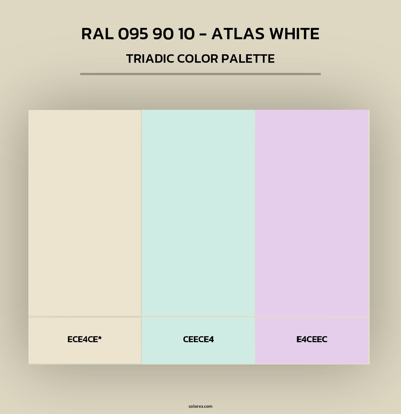 RAL 095 90 10 - Atlas White - Triadic Color Palette