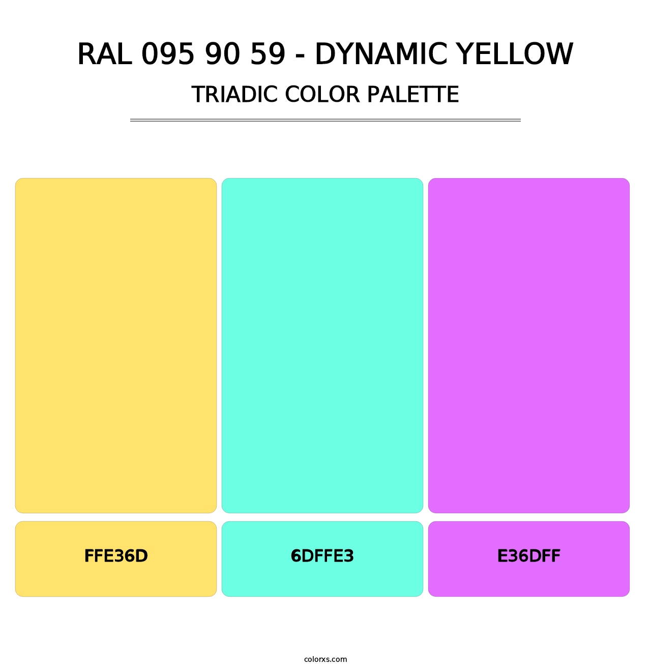 RAL 095 90 59 - Dynamic Yellow - Triadic Color Palette
