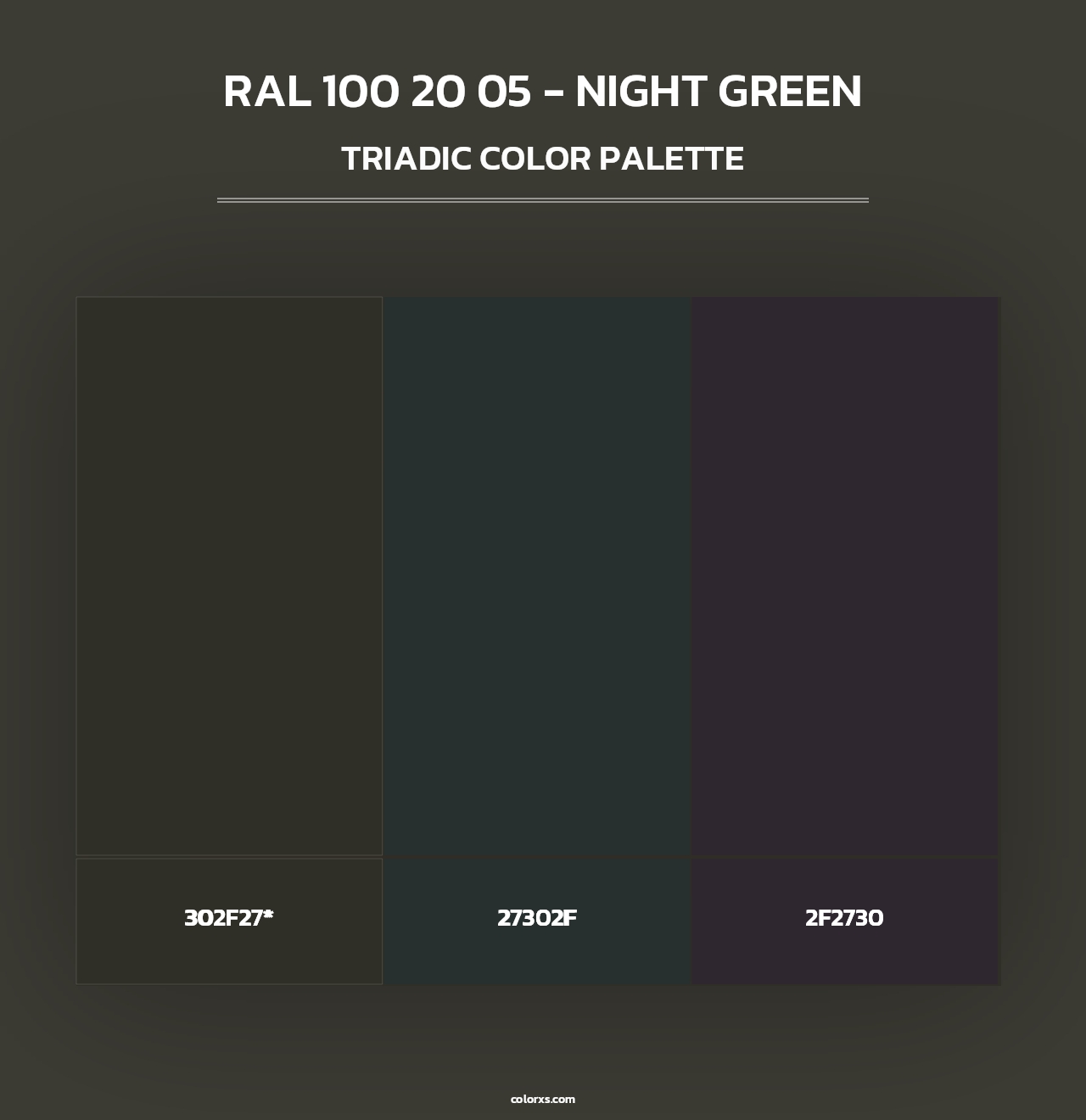 RAL 100 20 05 - Night Green - Triadic Color Palette