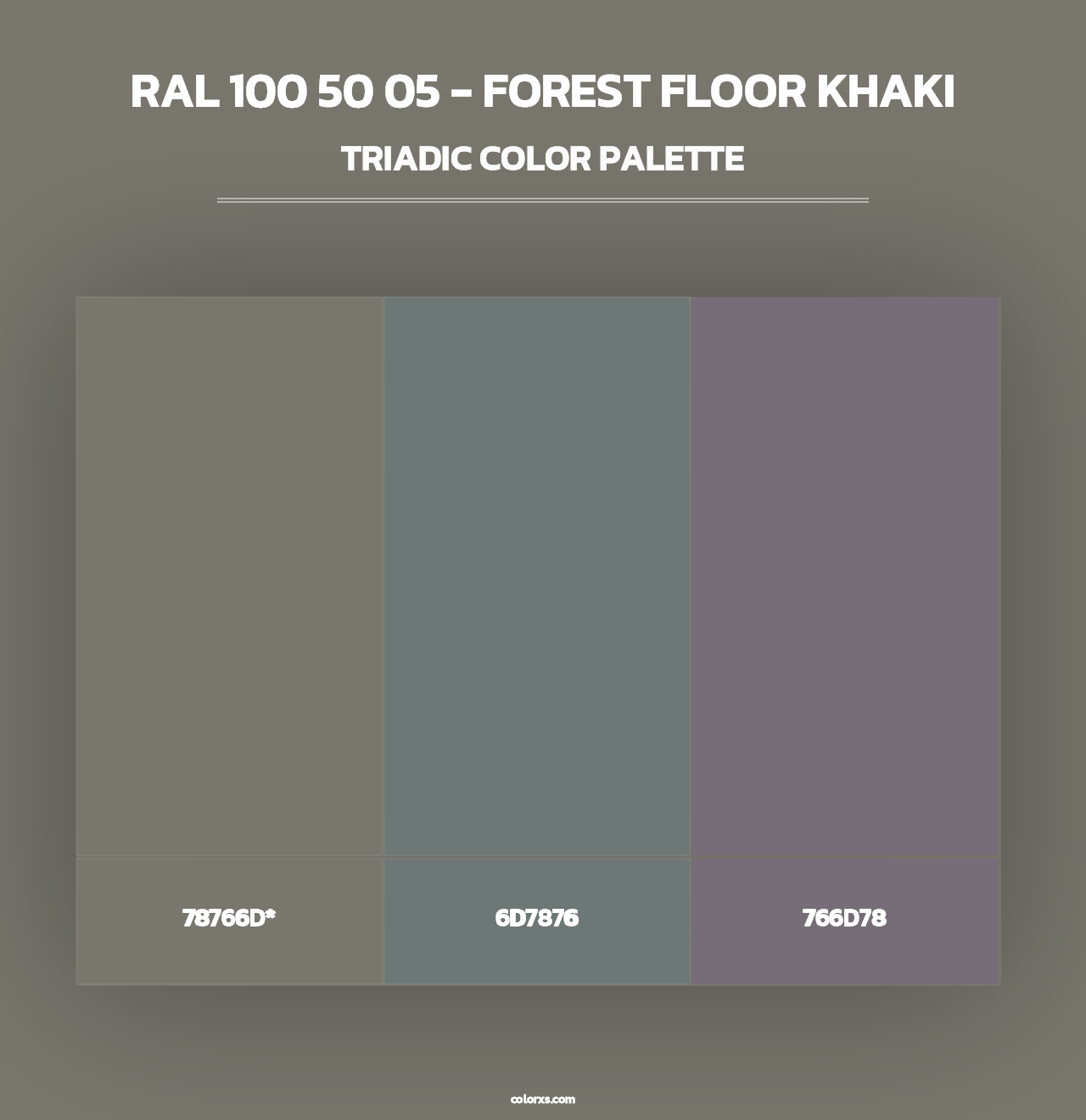 RAL 100 50 05 - Forest Floor Khaki - Triadic Color Palette