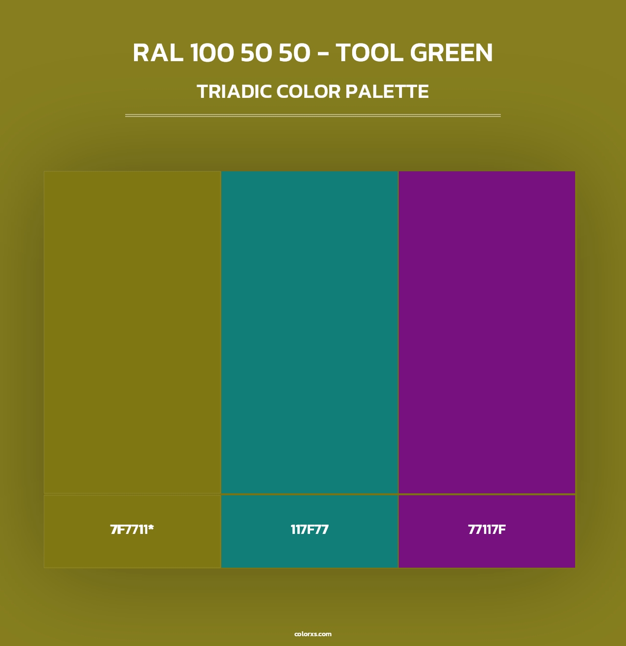 RAL 100 50 50 - Tool Green - Triadic Color Palette