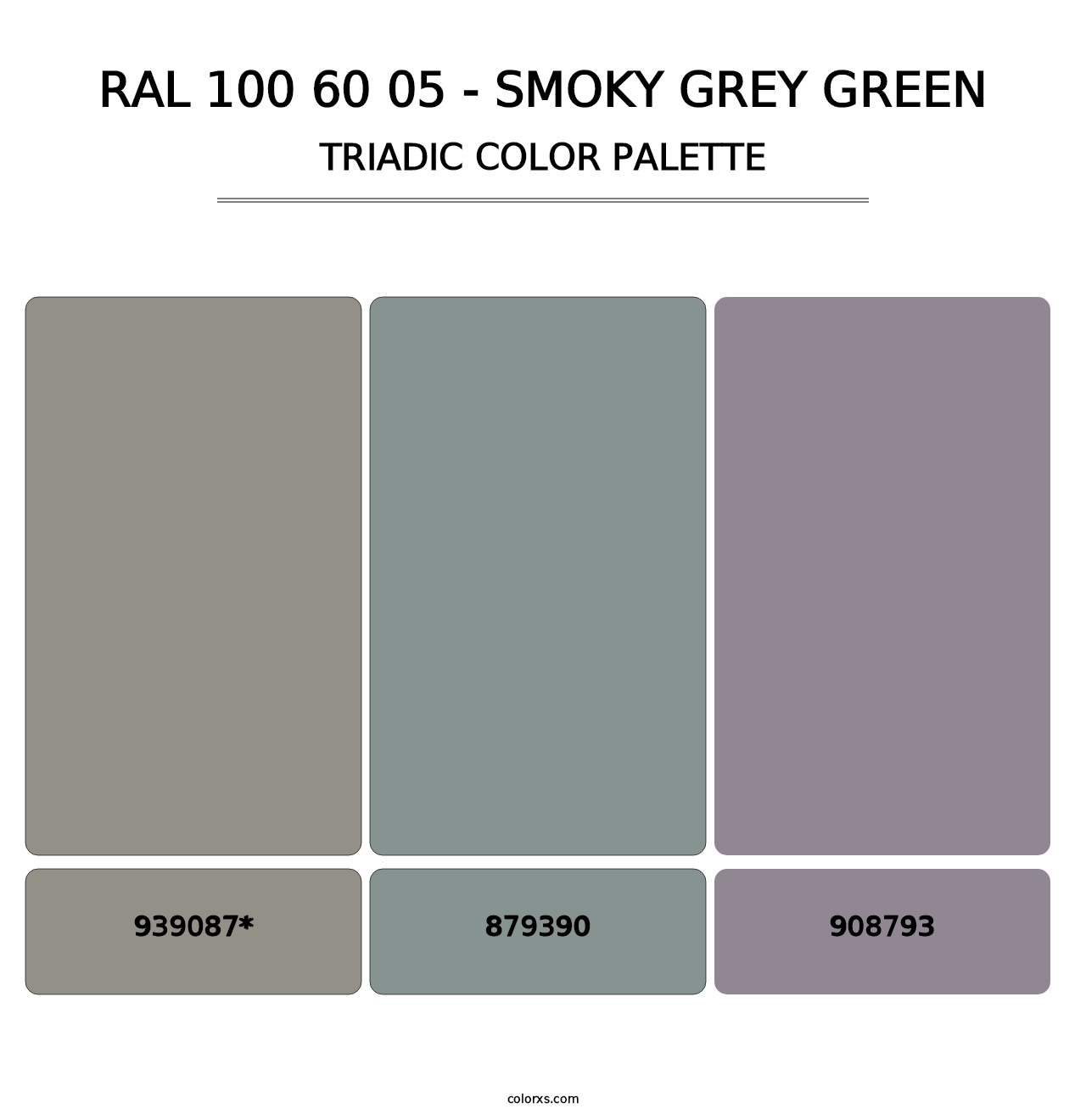 RAL 100 60 05 - Smoky Grey Green - Triadic Color Palette