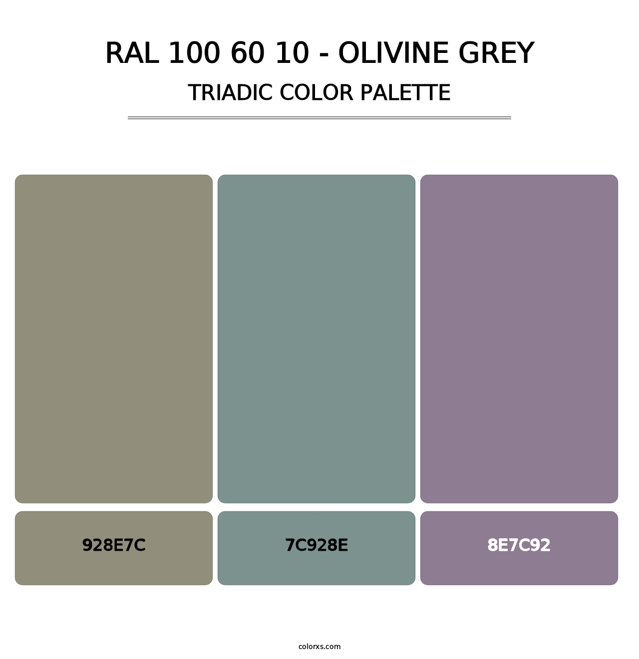 RAL 100 60 10 - Olivine Grey - Triadic Color Palette