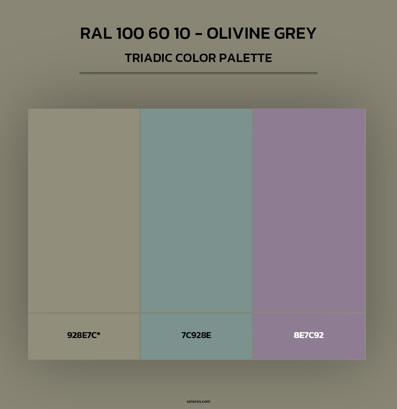 RAL 100 60 10 - Olivine Grey - Triadic Color Palette