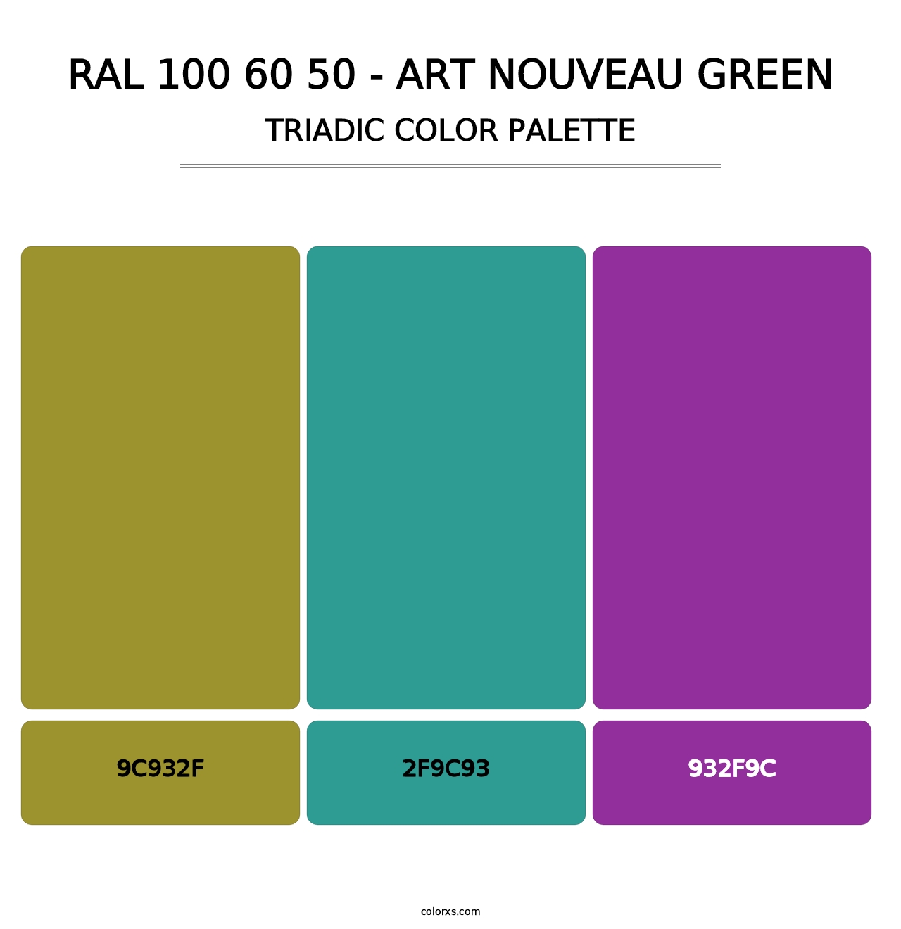 RAL 100 60 50 - Art Nouveau Green - Triadic Color Palette