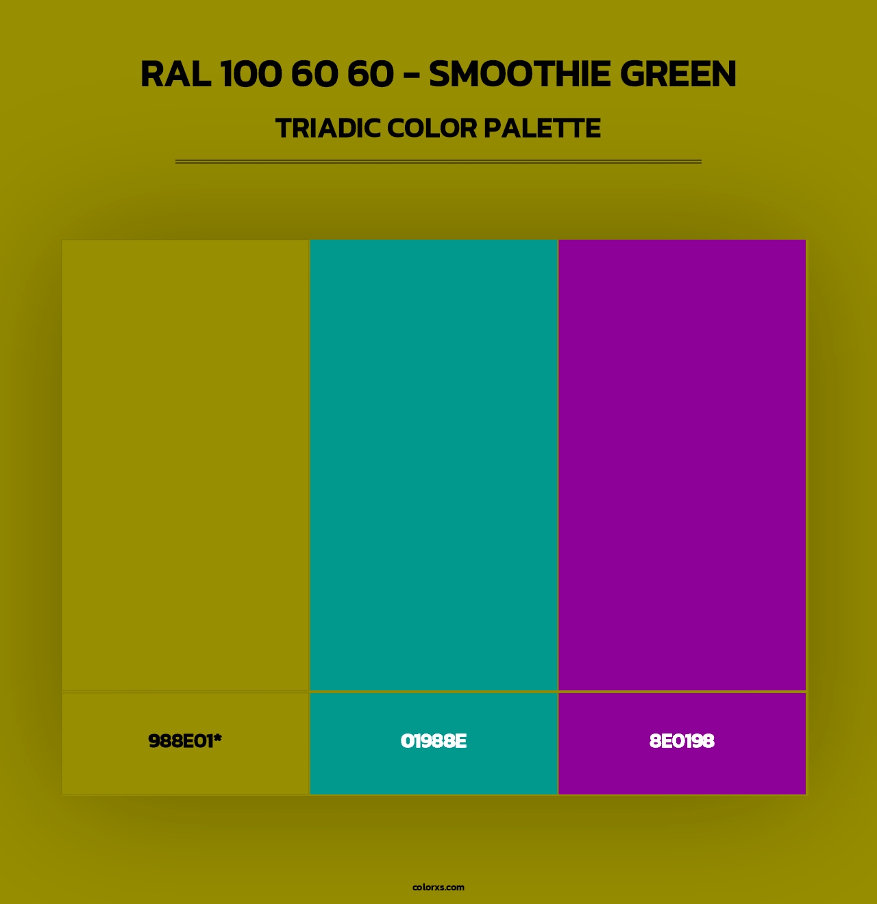 RAL 100 60 60 - Smoothie Green - Triadic Color Palette