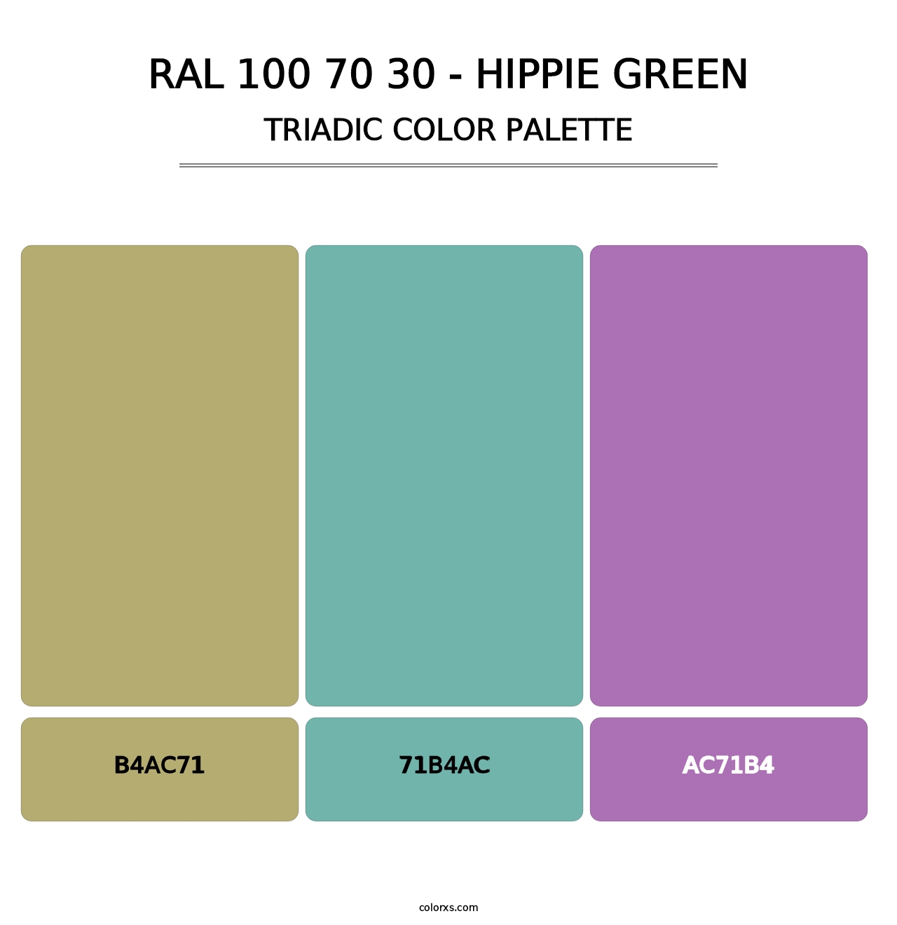 RAL 100 70 30 - Hippie Green - Triadic Color Palette