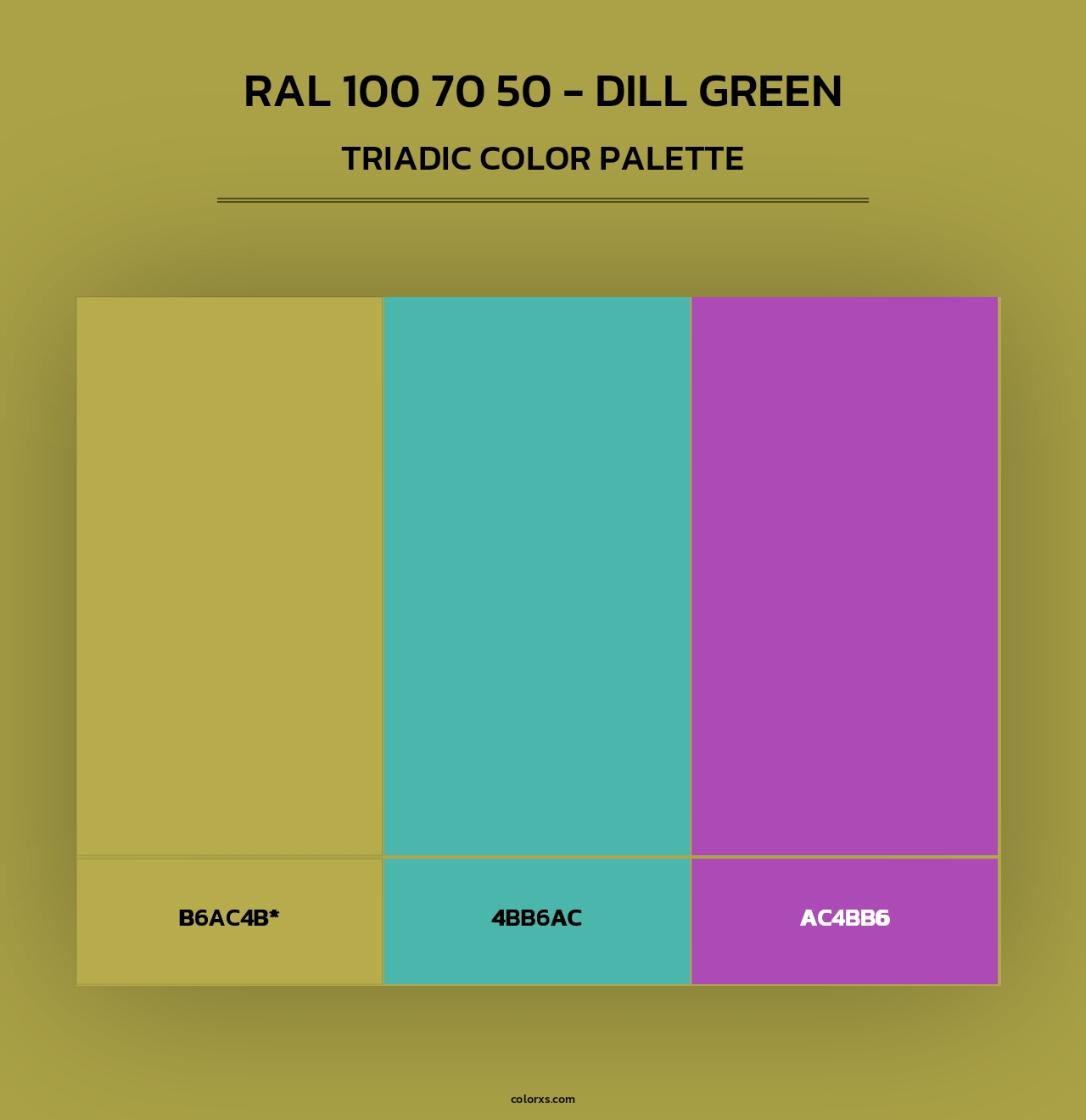 RAL 100 70 50 - Dill Green - Triadic Color Palette