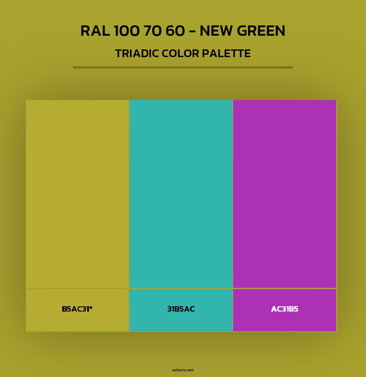 RAL 100 70 60 - New Green - Triadic Color Palette